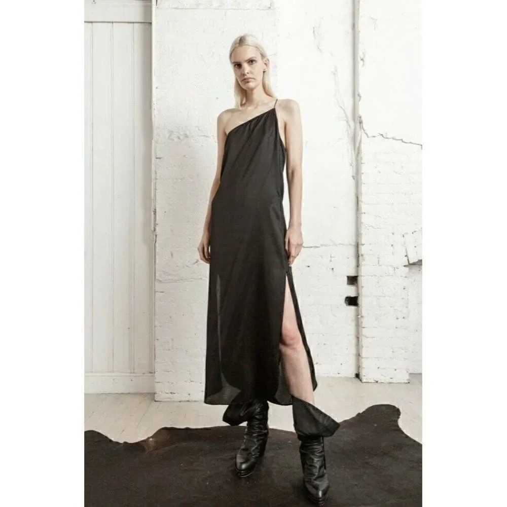 NWT FREE PEOPLE X NICHOLAS K Sz S KYLE DRESS SATIN ONE SHOULDER MAXI DRESS